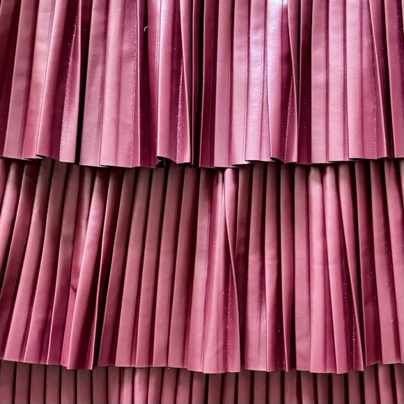 Anthropologie TIERED FAUX LEATHER MINI SKIRT | Color Plum | Size XS - Picture 4 of 8